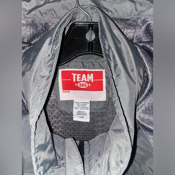 TEAM 365 BOBCATS GREY SIZE LARGE WINDBREAKER RAIN JACKET HOODED OUTDOOR SPORT - Picture 5 of 9